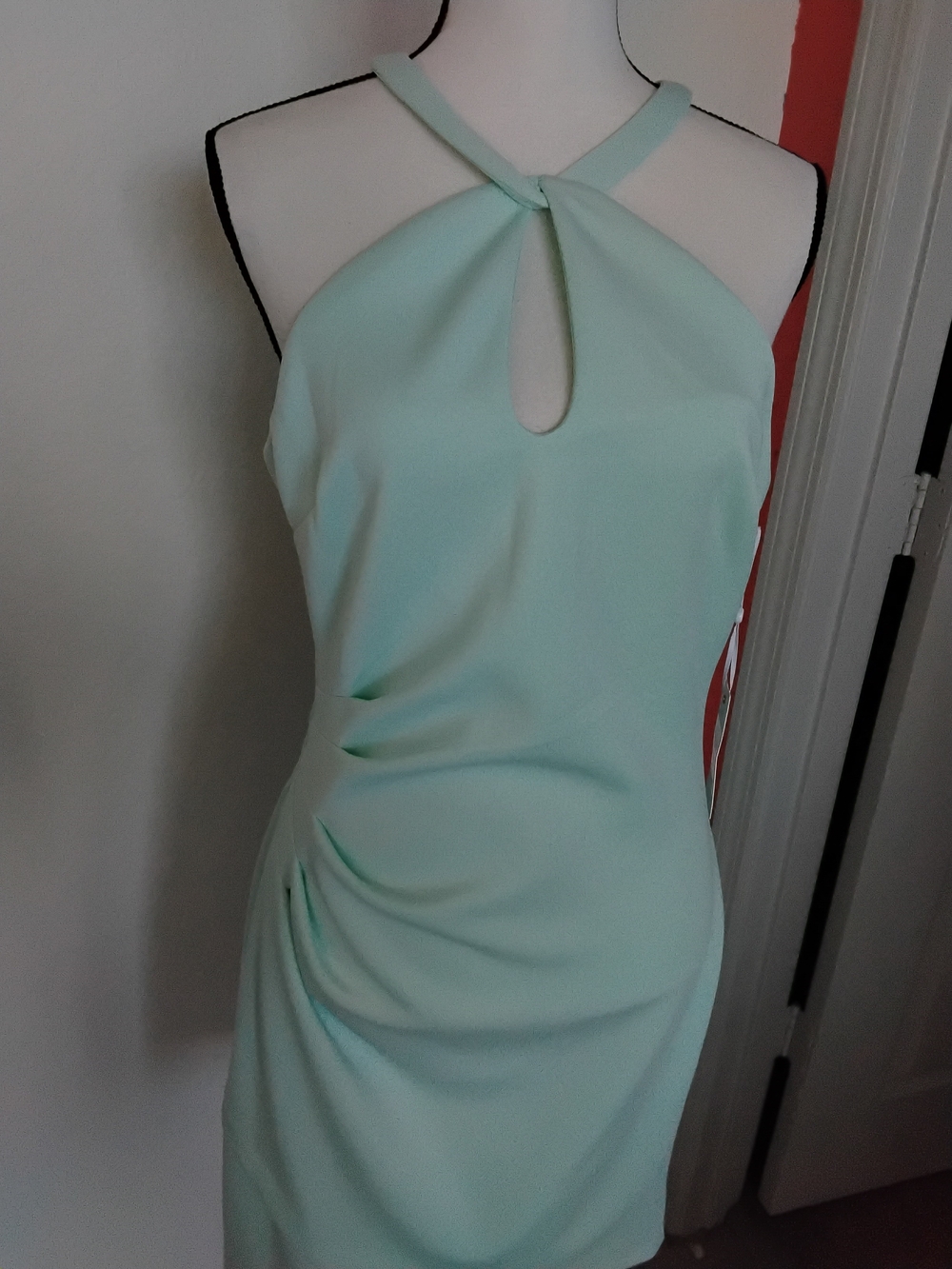 Siena Studio Mint Green One-Shoulder Keyhole Dress